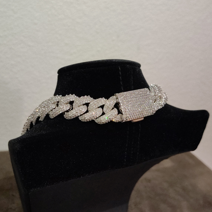 18mm VVS Moissanite Cuban Link Chain – Bubble Style | 20"