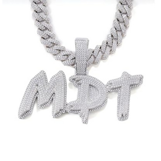 Iced Out Moissanite Custom Name Pendant
