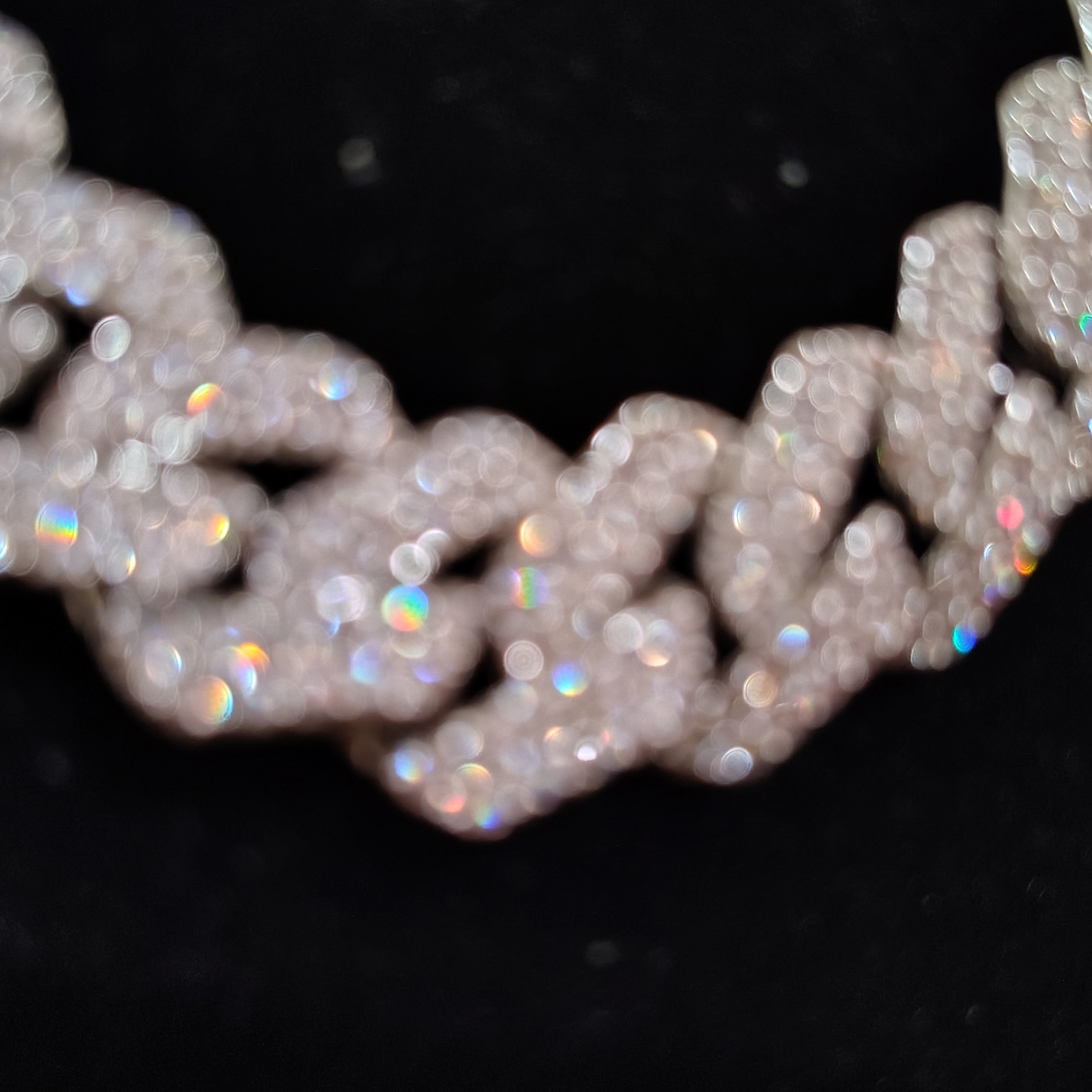 14mm Iced-Out Cuban Link Chain – VVS Moissanite | 18K White Gold | 20"